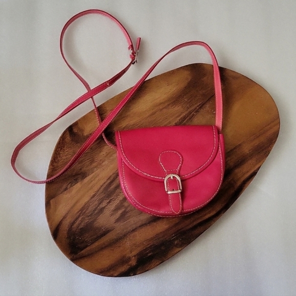 Petit Sac Bandoulière En Cuir Véritable Marron - Hardware Doré - Occasion